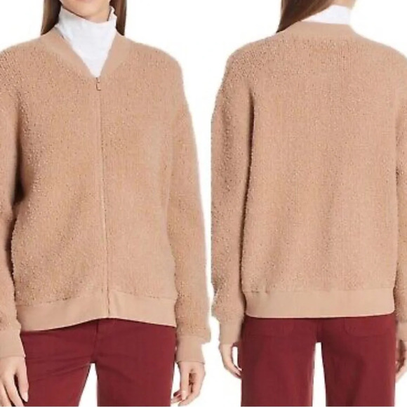 Vince cream boucle terry bomber jacket - Picture 1 of 8